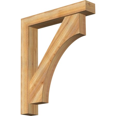 Ekena Millwork Westlake Block Rough Sawn Bracket w/ Offset Brace, Western Red Cedar, 6"W x 34"D x 40"H BKT0604X34X40WTL05RWR